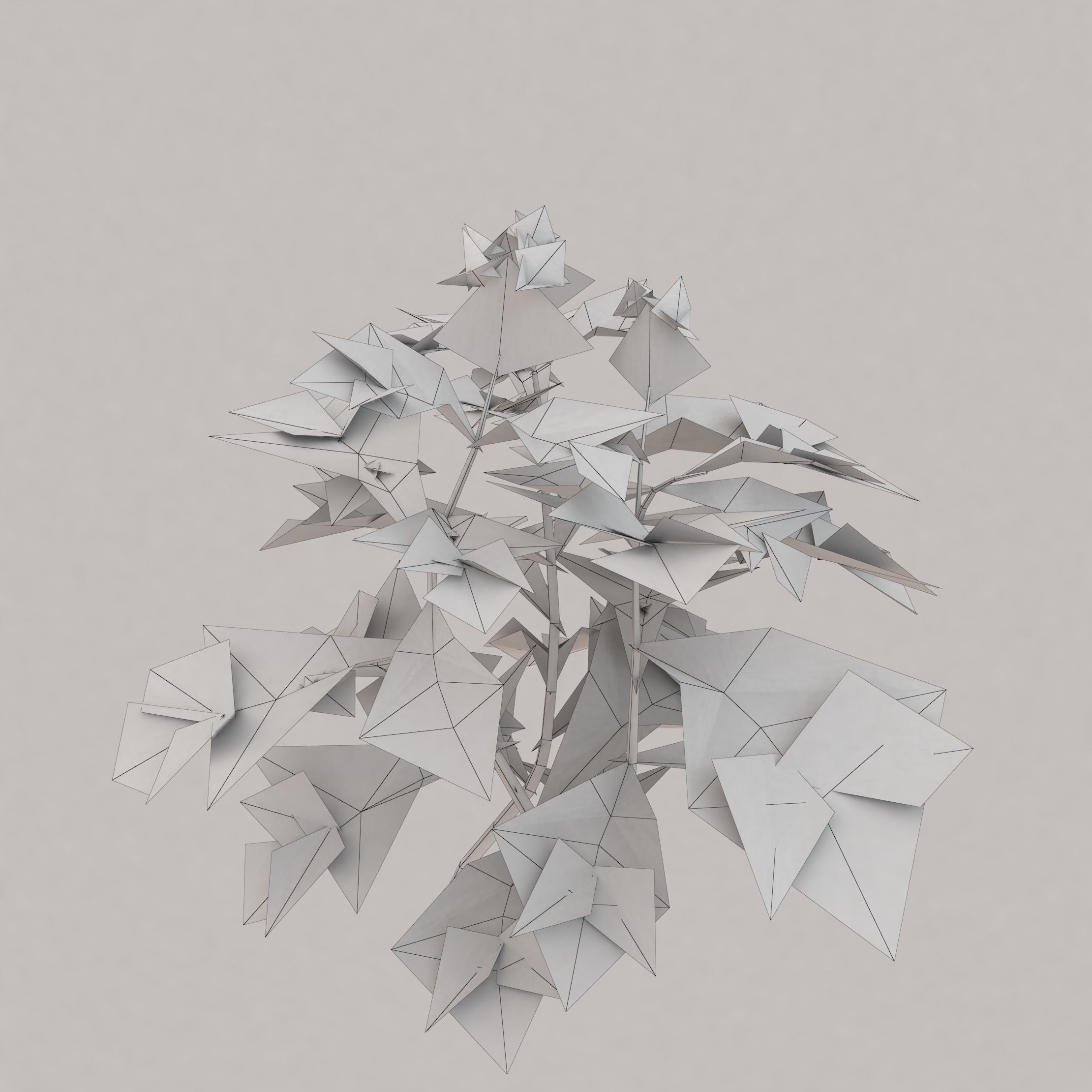 Potato plant Low-poly 3D model_3