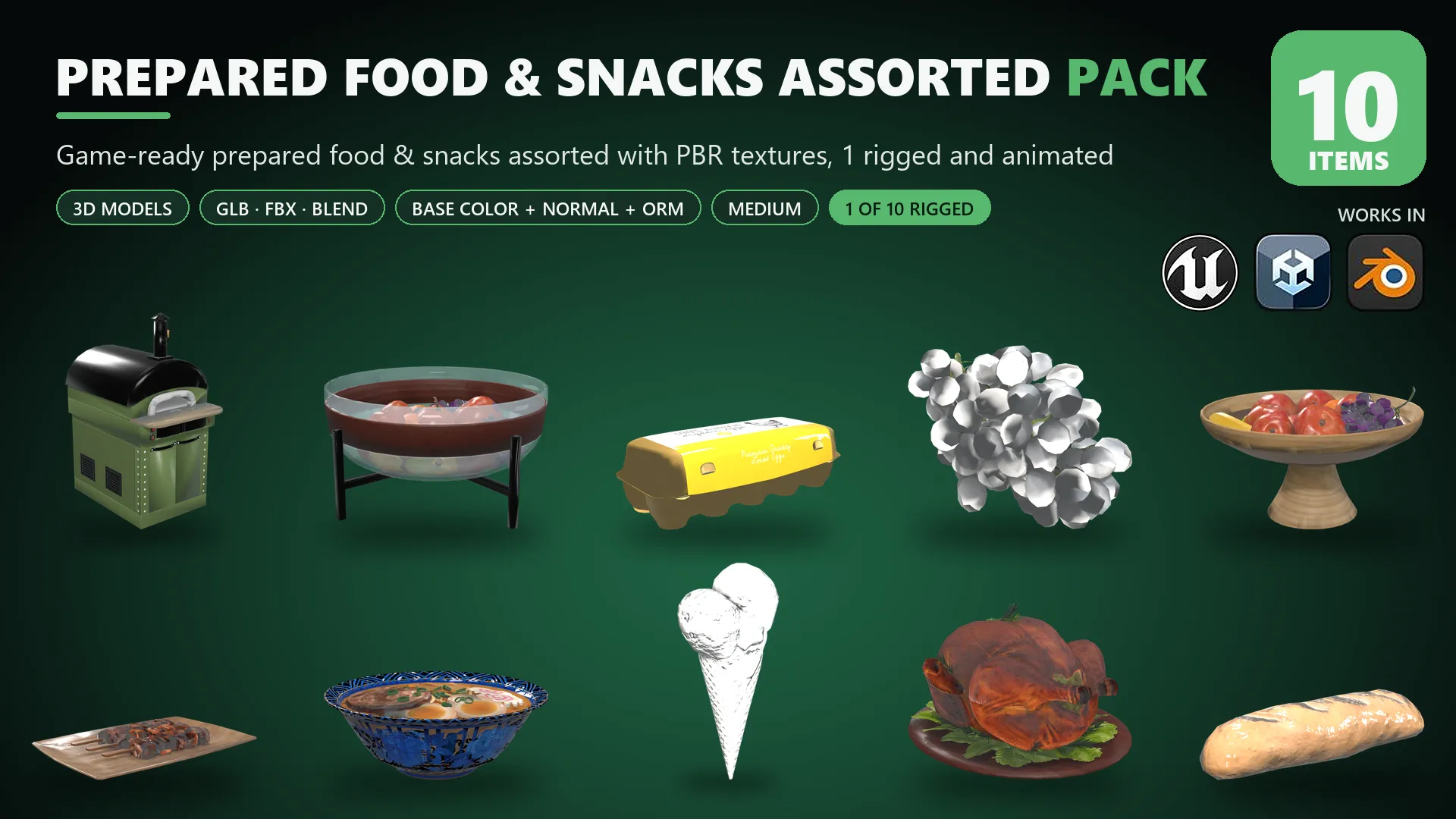 Prepared Food and Snacks Assorted Pack Medium 3D model