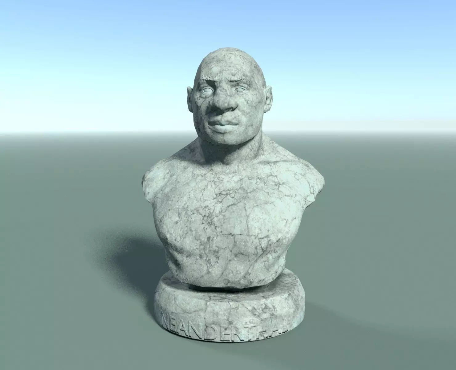 Neanderthal Bust Low Poly Low-poly 3D model