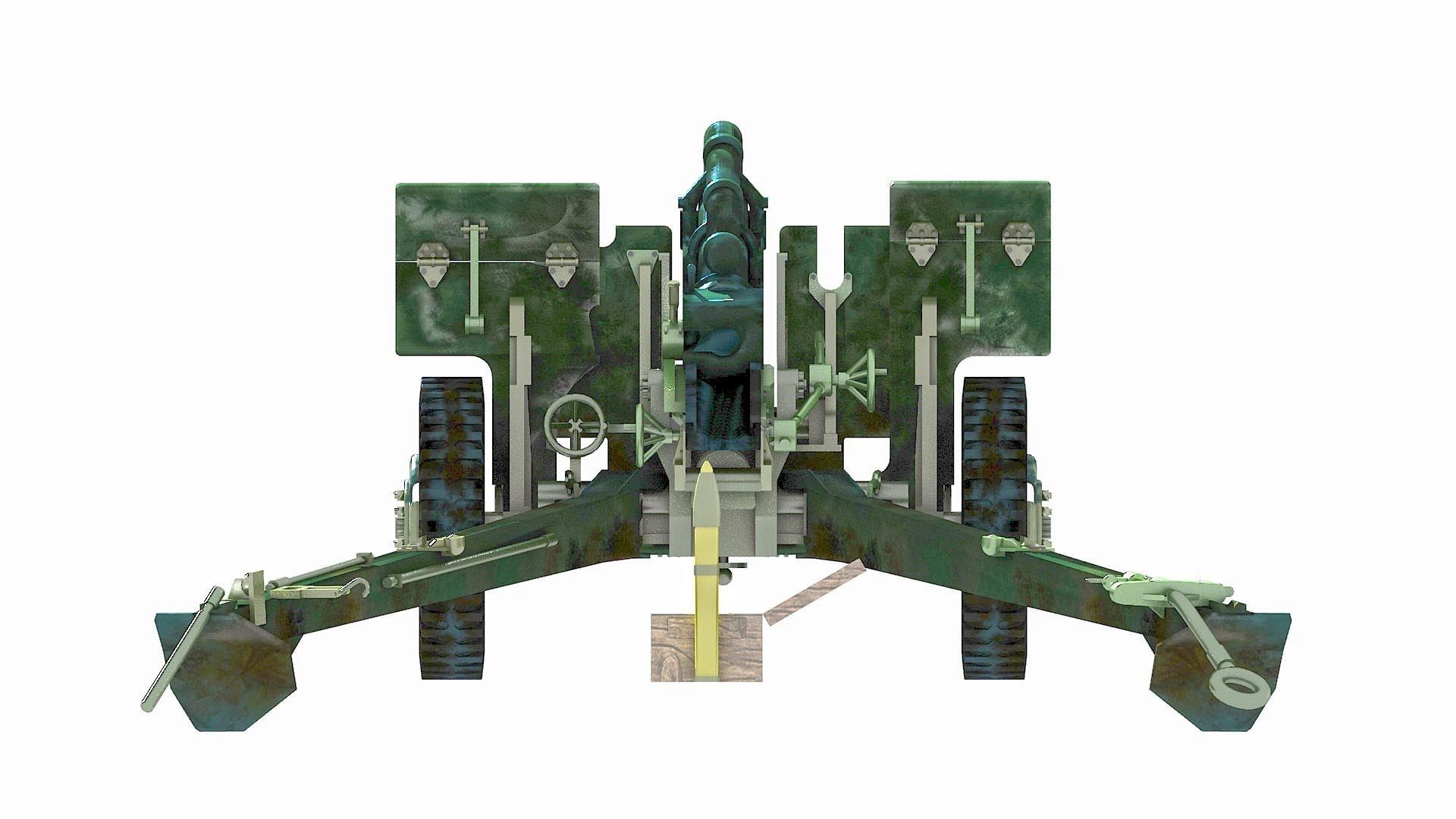 M2A1 - howitzer 105mm 3D model_4