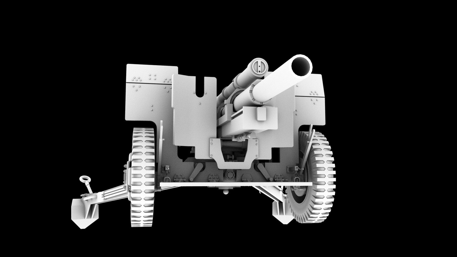 M2A1 - howitzer 105mm 3D model_9