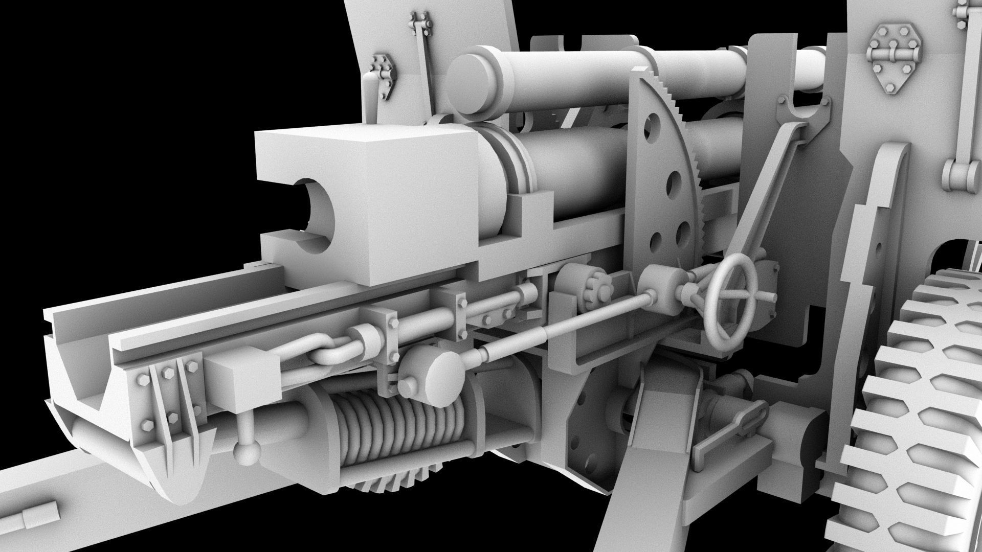 M2A1 - howitzer 105mm 3D model_8