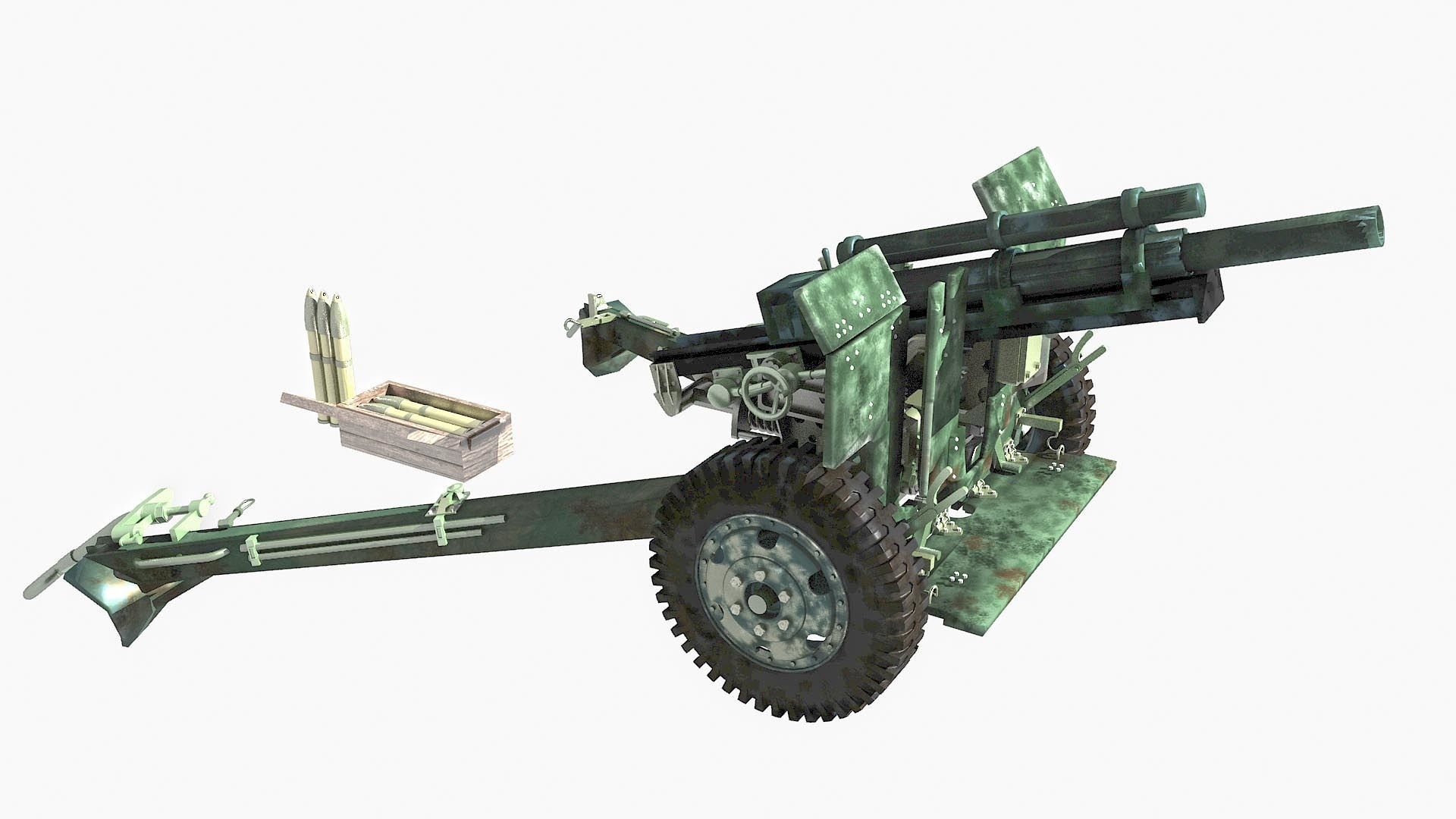 M2A1 - howitzer 105mm 3D model_5