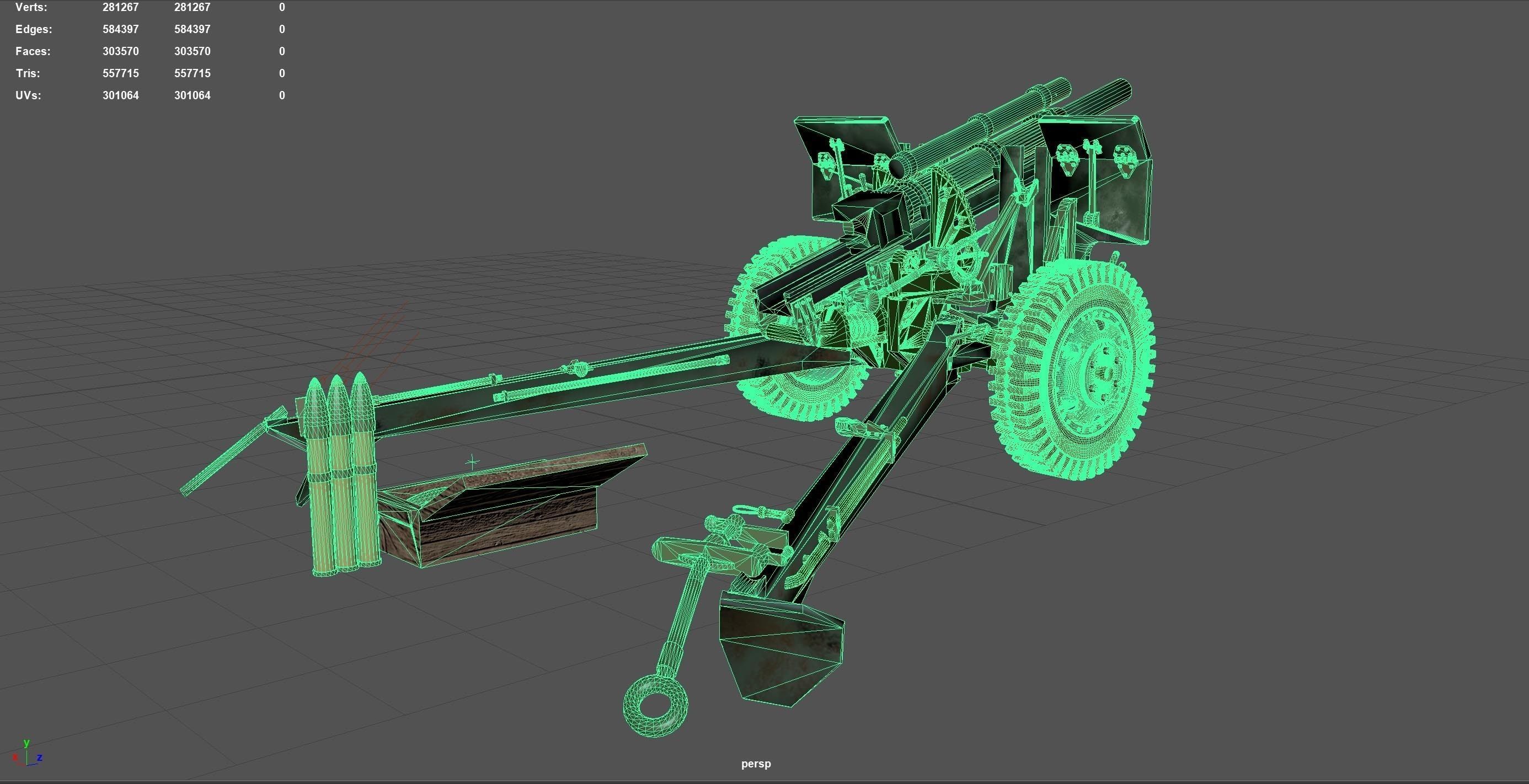 M2A1 - howitzer 105mm 3D model_12