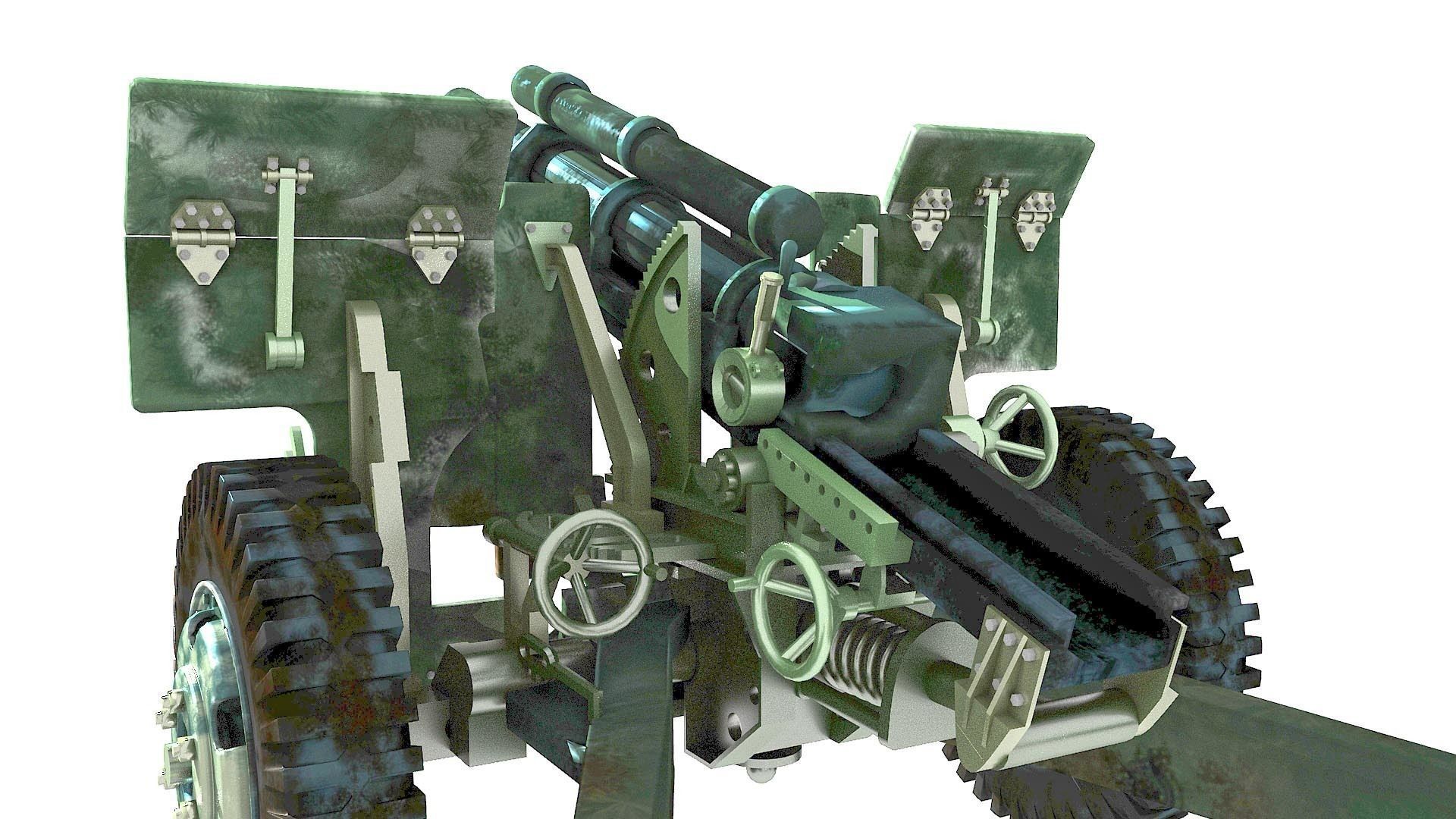 M2A1 - howitzer 105mm 3D model_6