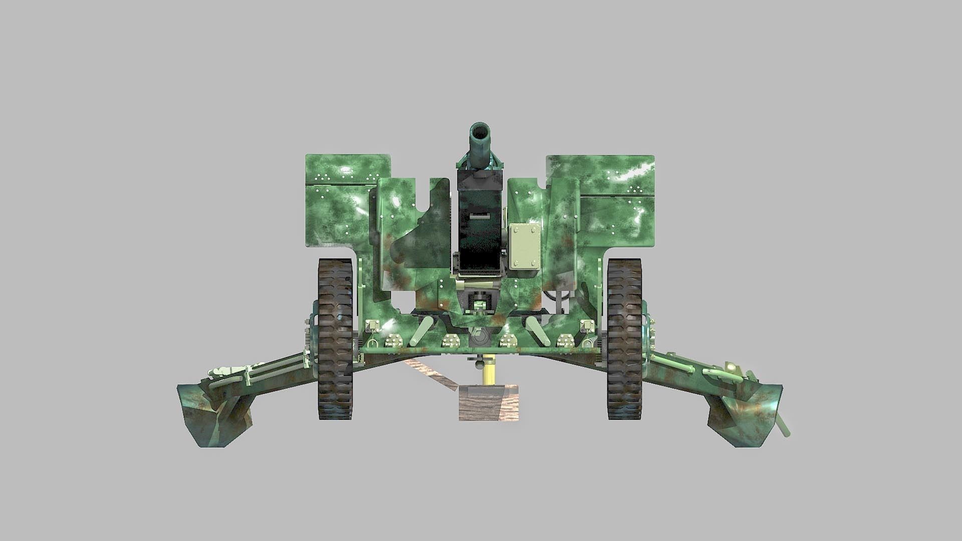 M2A1 - howitzer 105mm 3D model_2