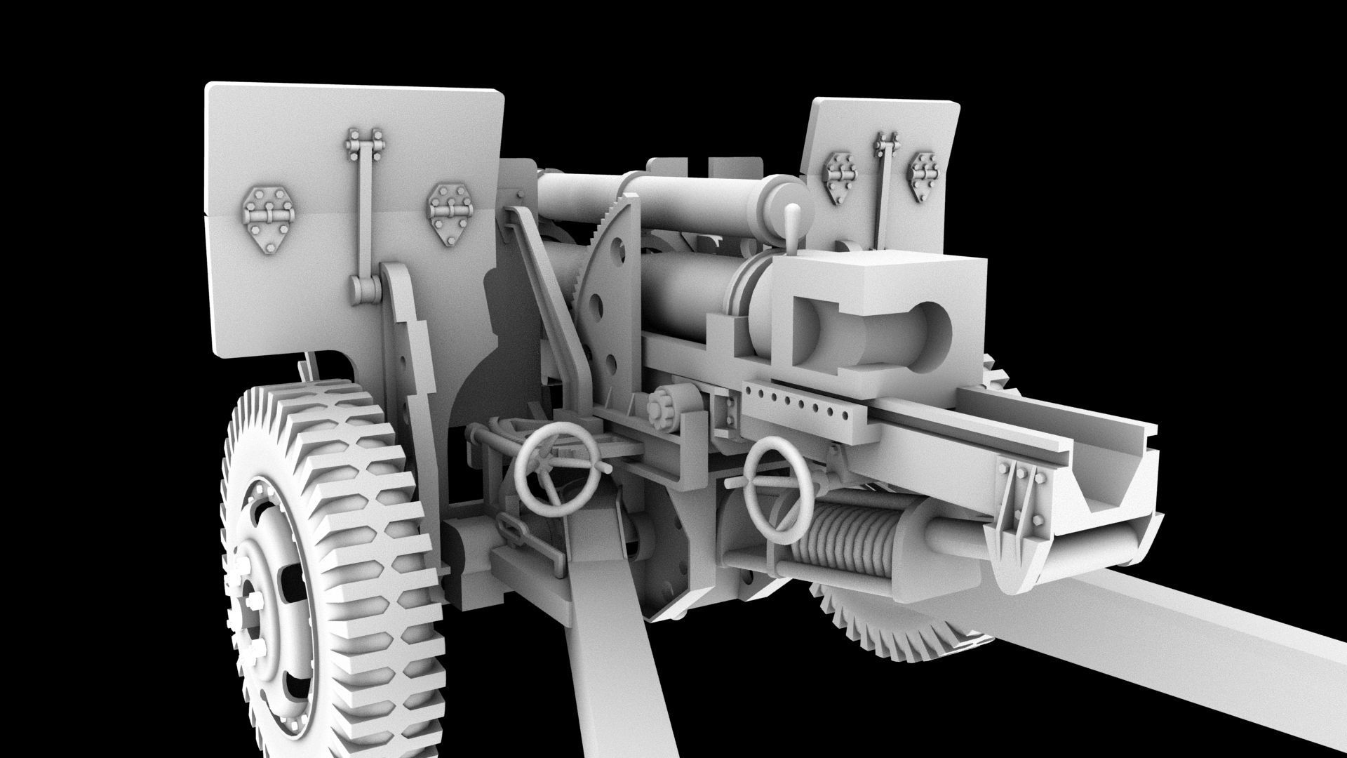 M2A1 - howitzer 105mm 3D model_10
