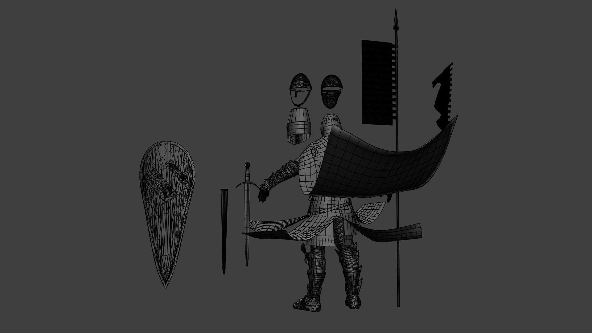 Hospitaler Knight Low-poly 3D model_5
