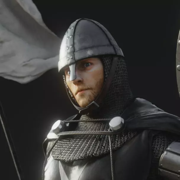 Hospitaler Knight Low-poly 3D model_0