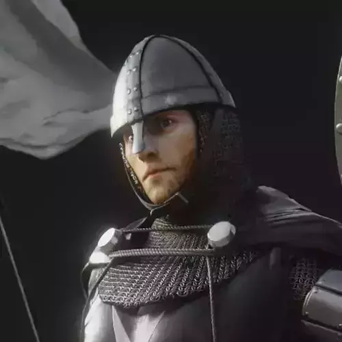 Hospitaler Knight Low-poly 3D model