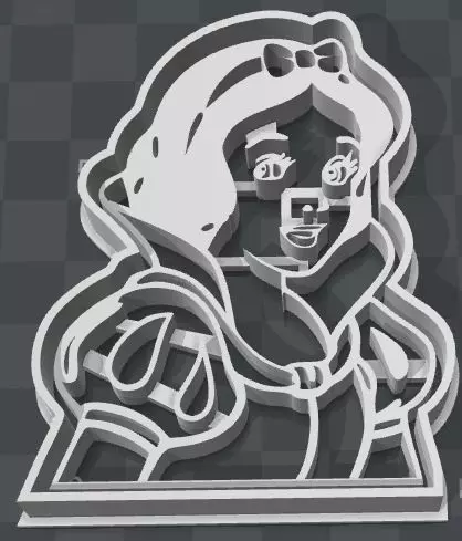 Snow White Cookie Cutter with Intricate detail 3D print model