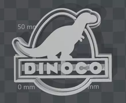 DINOCO Logo from Cars 3 cookie cutter 3D print model_0