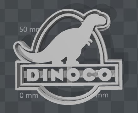 DINOCO Logo from Cars 3 cookie cutter 3D print model