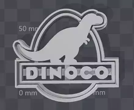 DINOCO Logo from Cars 3 cookie cutter 3D print model