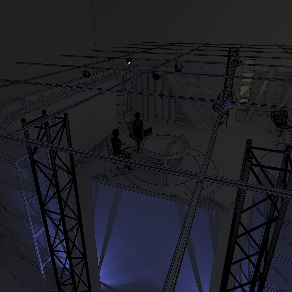 Virtual TV Studio News Set 6 3D model_18