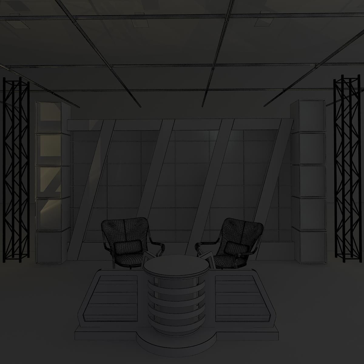 Virtual TV Studio News Set 6 3D model_25