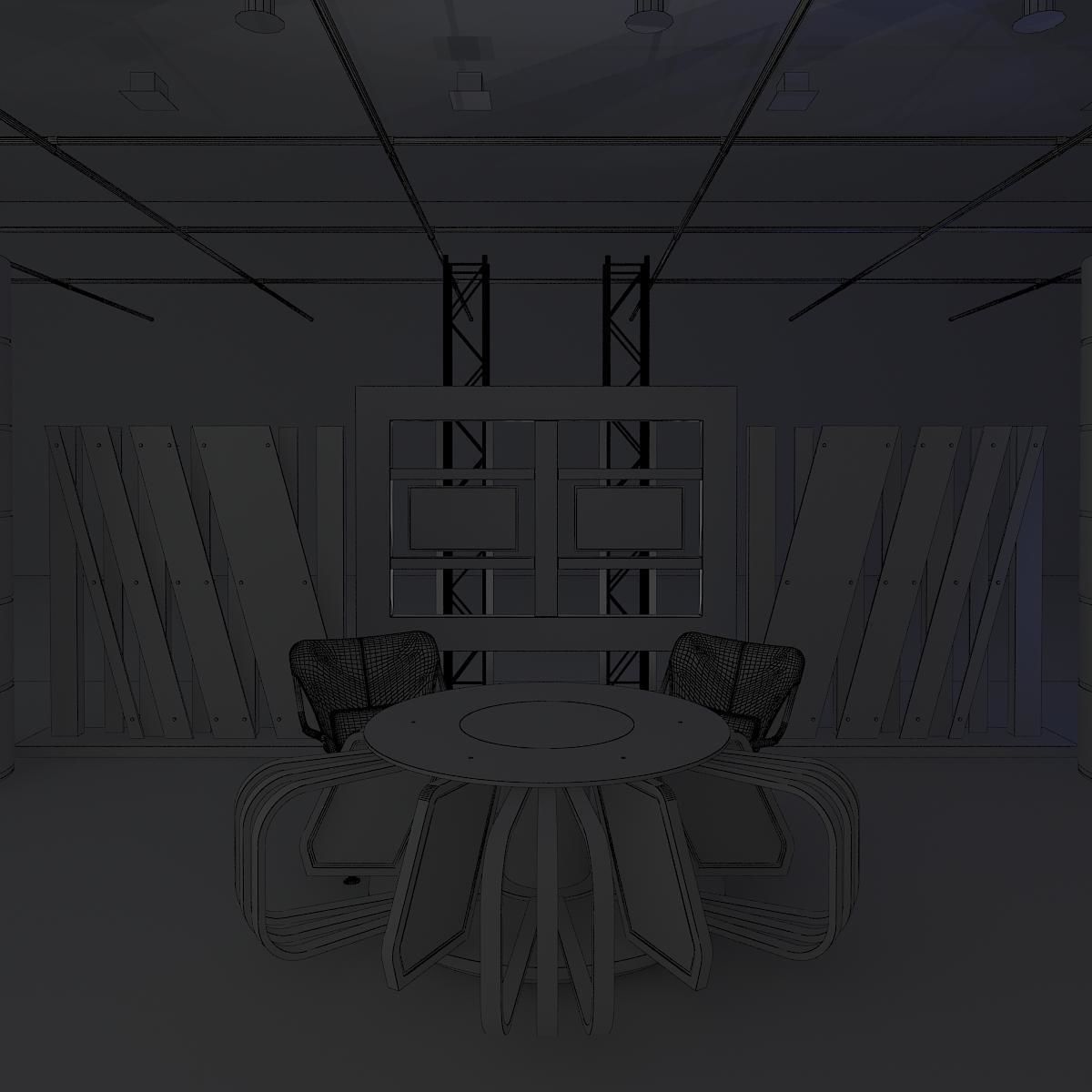 Virtual TV Studio News Set 6 3D model_21