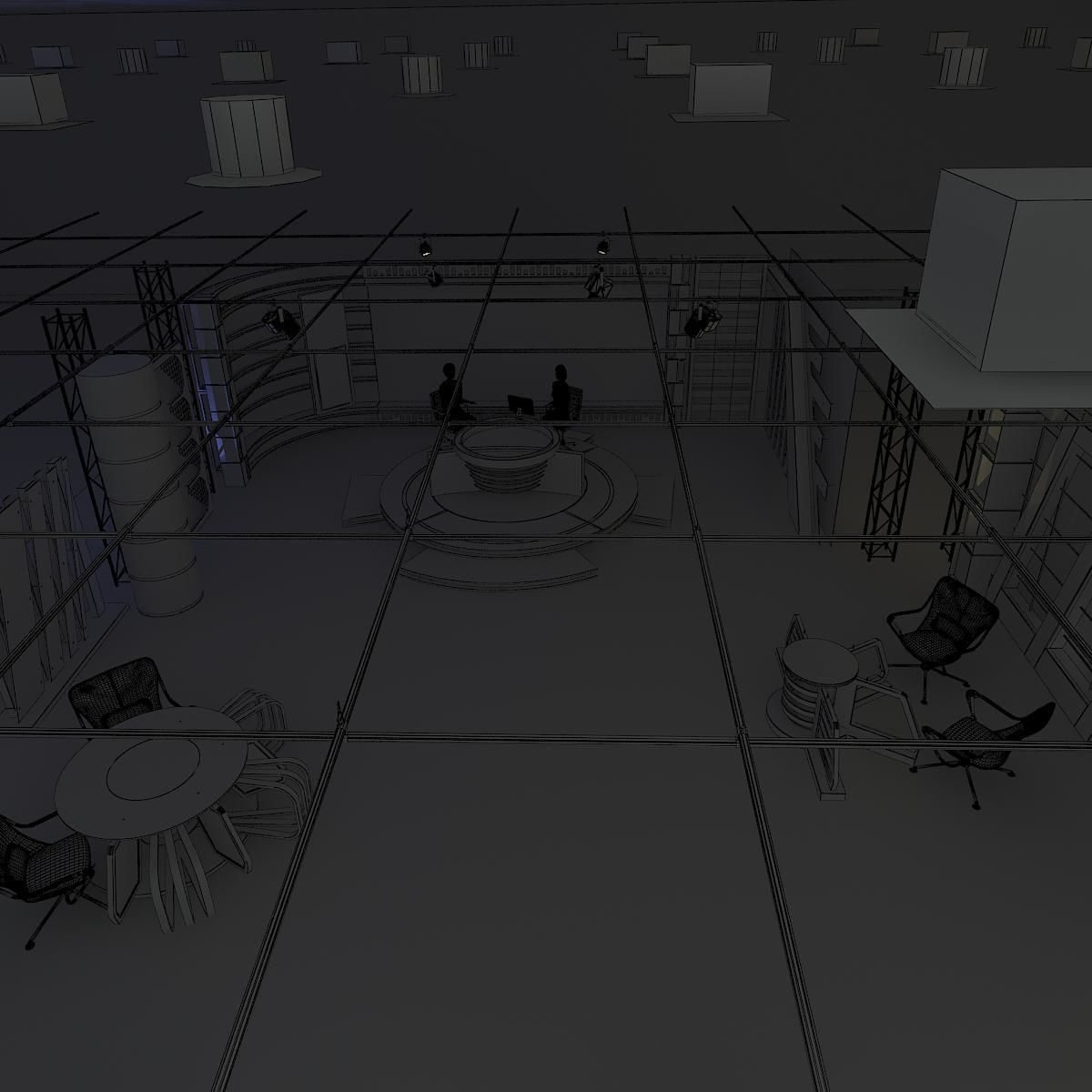 Virtual TV Studio News Set 6 3D model_17