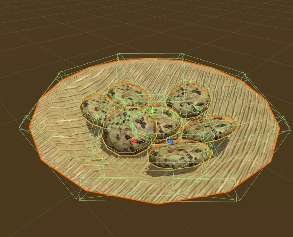 Basket with Cookies low-poly game ready Low-poly 3D model_3