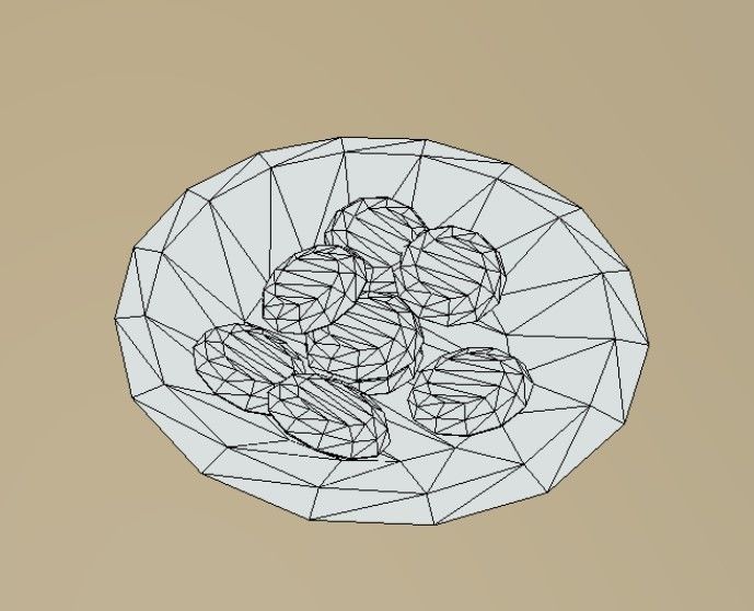 Basket with Cookies low-poly game ready Low-poly 3D model_8