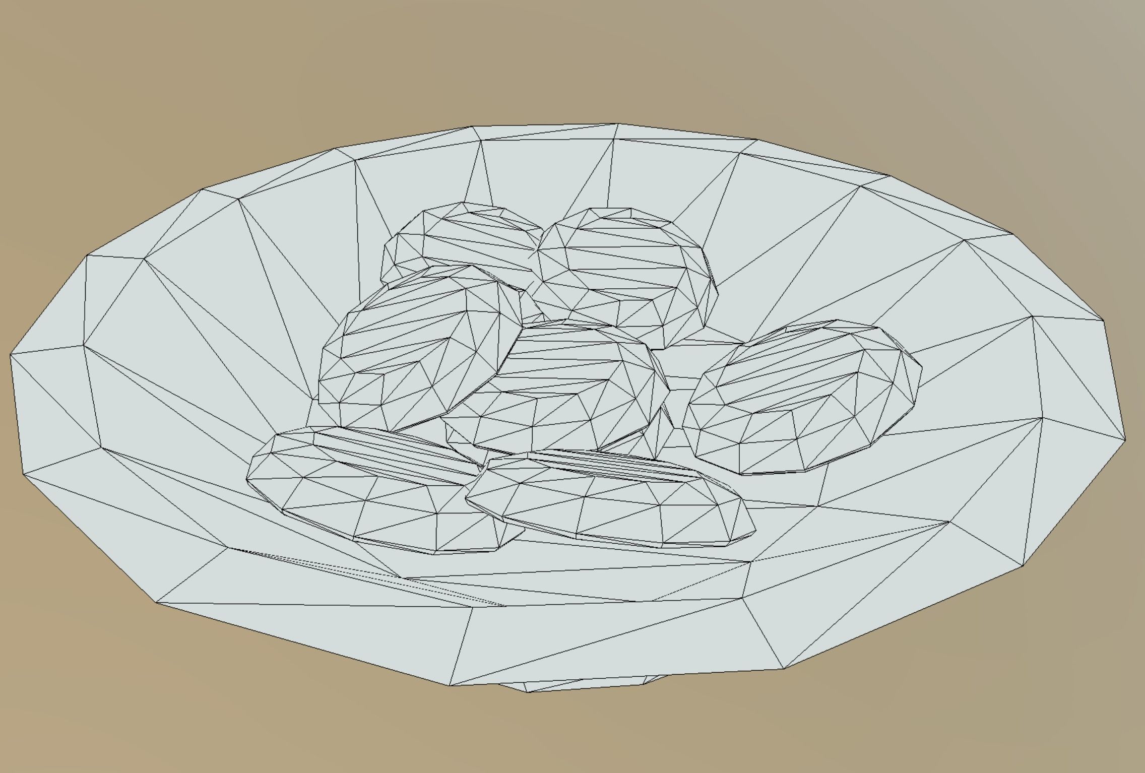 Basket with Cookies low-poly game ready Low-poly 3D model_9