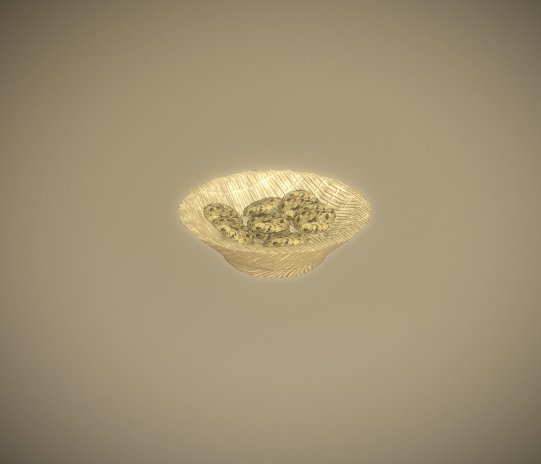 Basket with Cookies low-poly game ready Low-poly 3D model_2