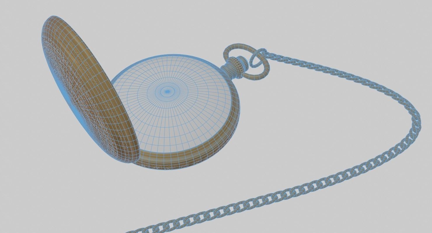 Vintage Pocket Watch Free 3D model_5