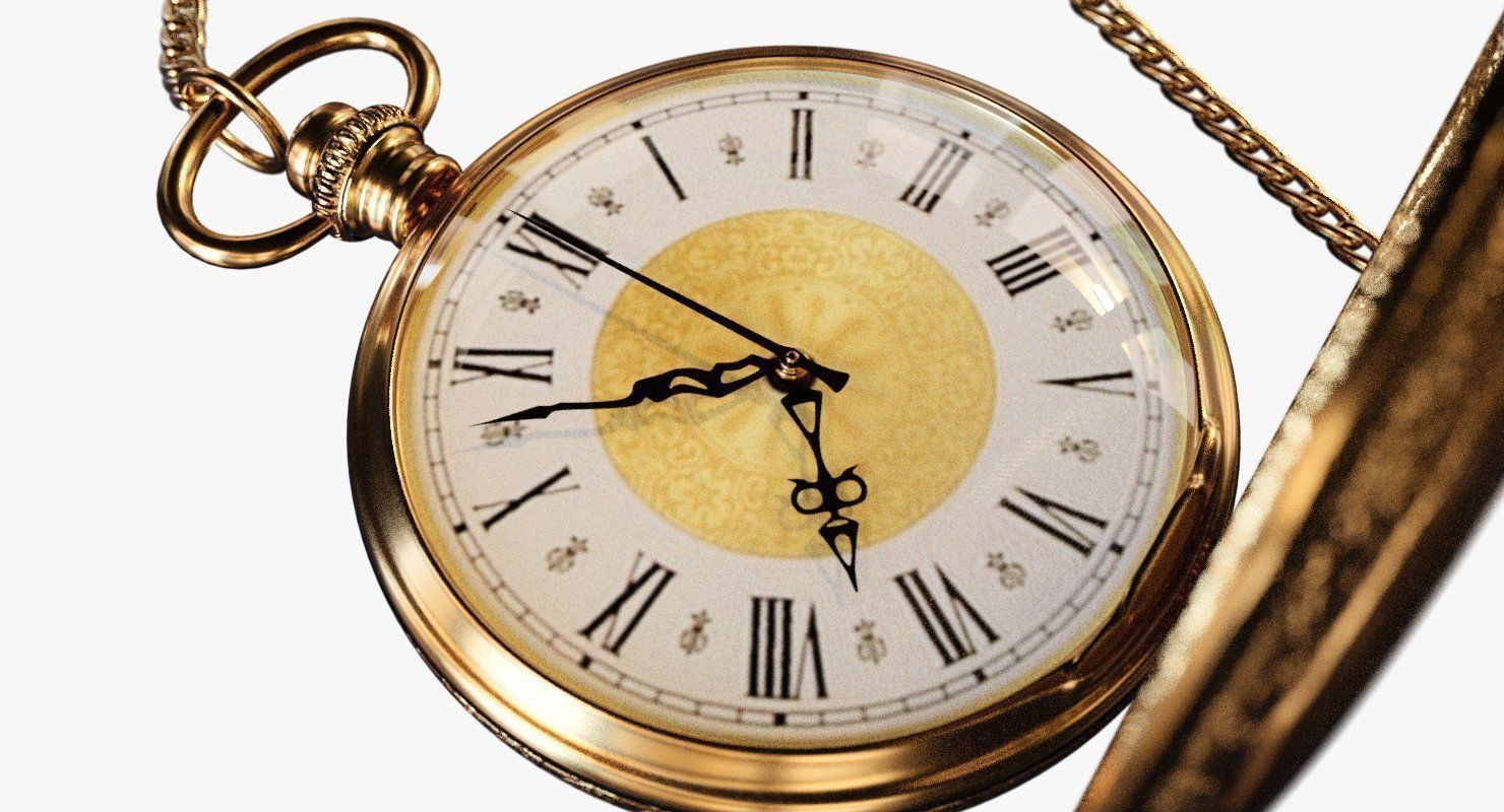 Vintage Pocket Watch Free 3D model_4