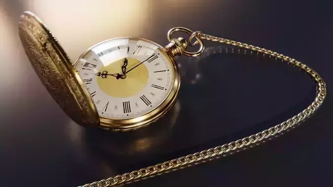 Vintage Pocket Watch Free 3D model