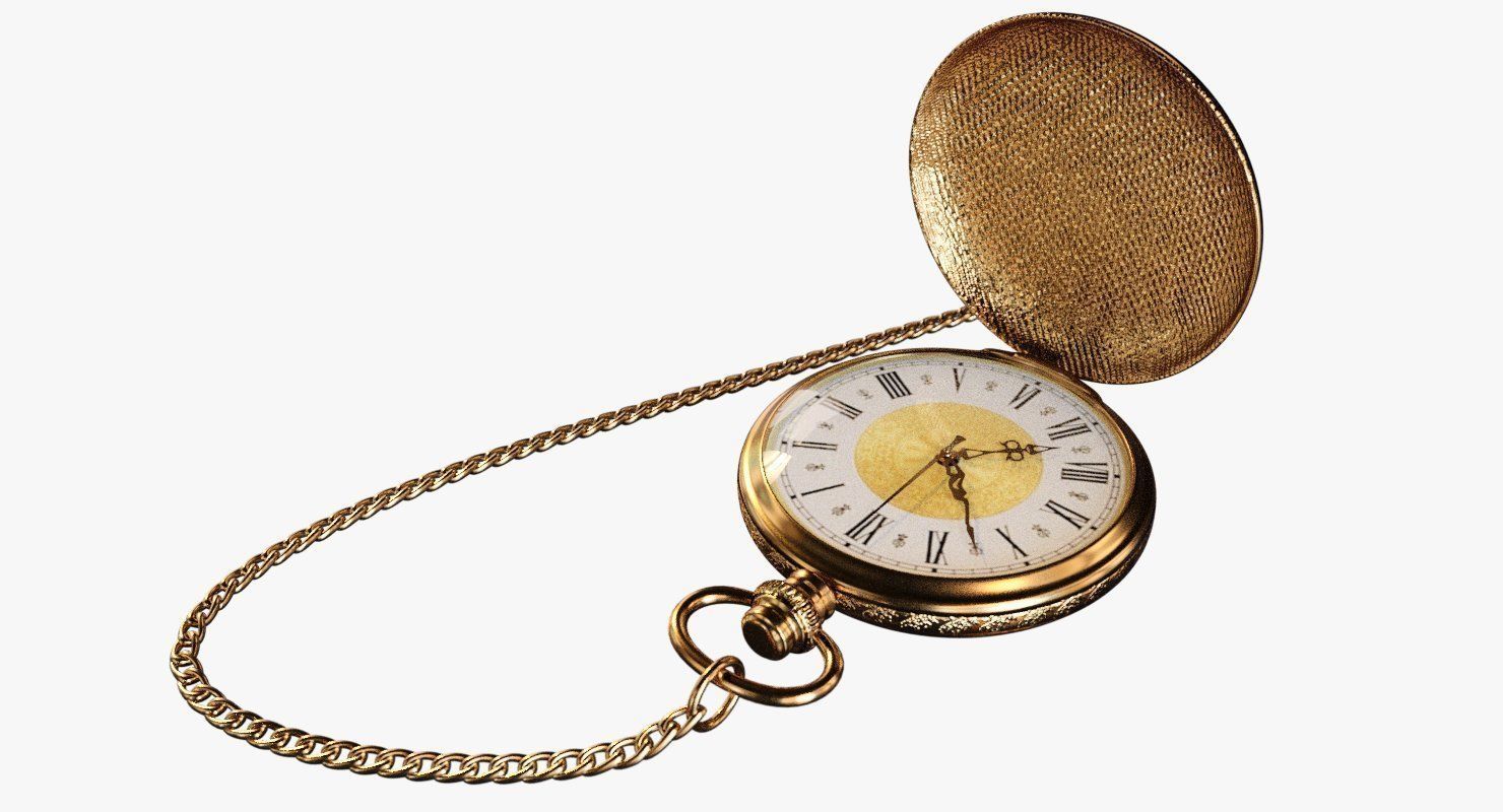 Vintage Pocket Watch Free 3D model_2