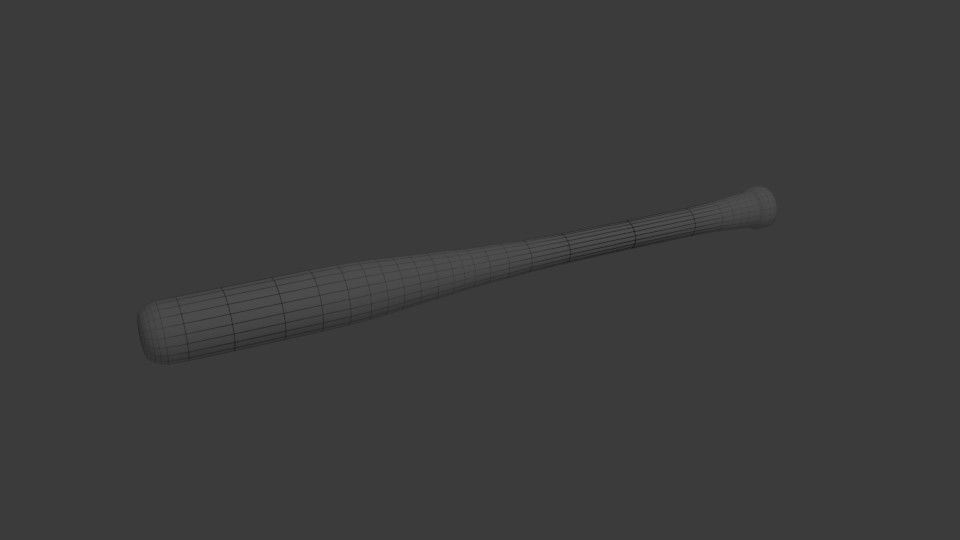 Baseball bat Low-poly 3D model_6