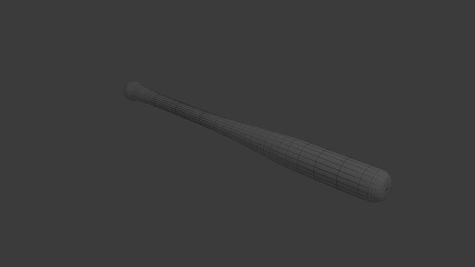 Baseball bat Low-poly 3D model_7