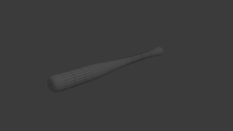 Baseball bat Low-poly 3D model_2