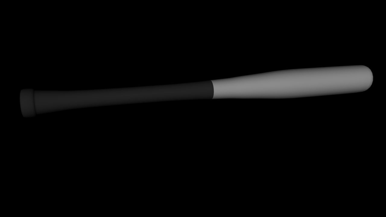 Baseball bat Low-poly 3D model_5