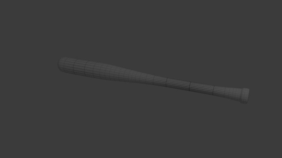 Baseball bat Low-poly 3D model_3