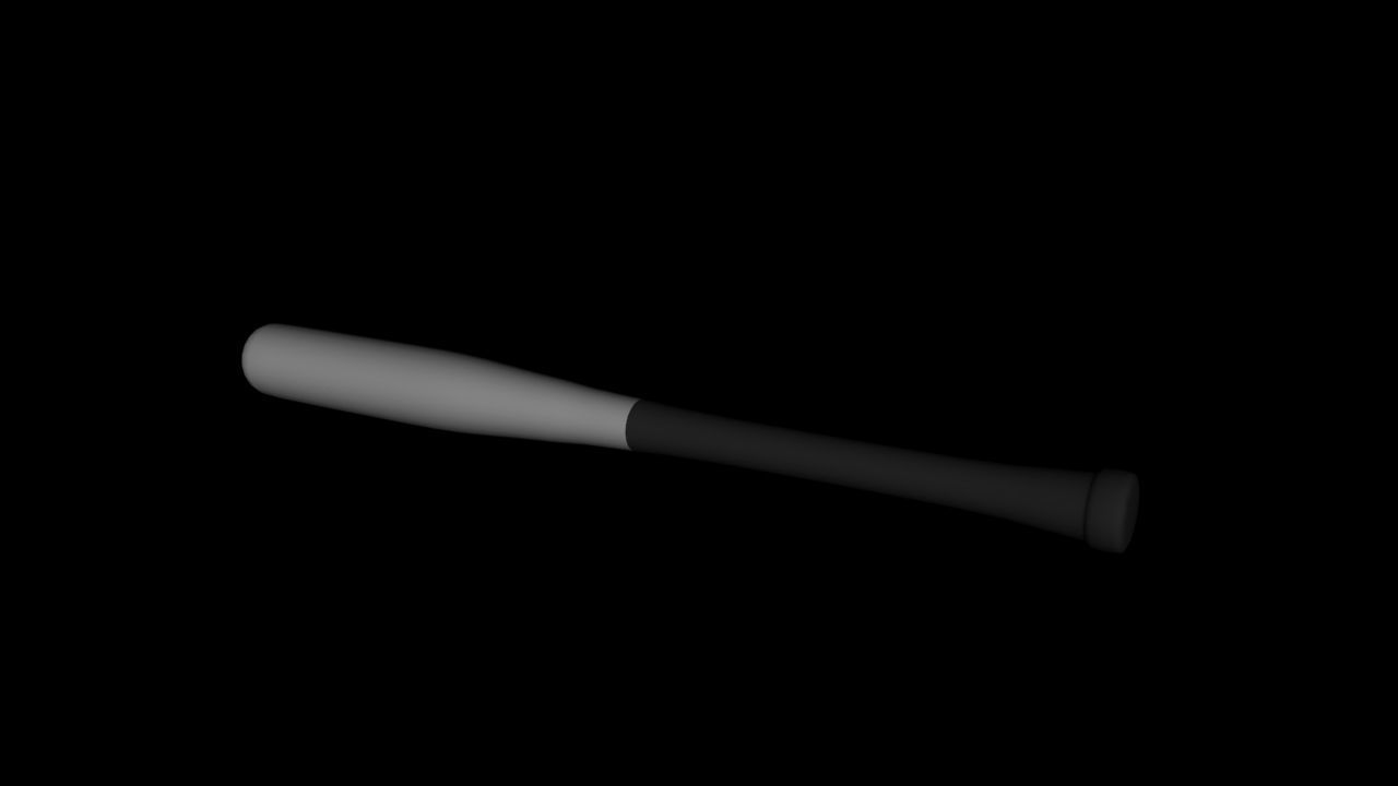 Baseball bat Low-poly 3D model_1