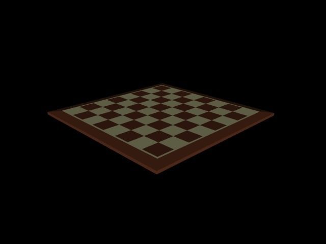 Chess Board Low-poly 3D model_3