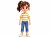 3D model Stylized 3D Girl Character Model Rigged Animated Female Kid VR ...