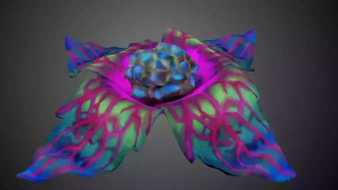 Game-Ready Scifi Plant Flower Ground Flora