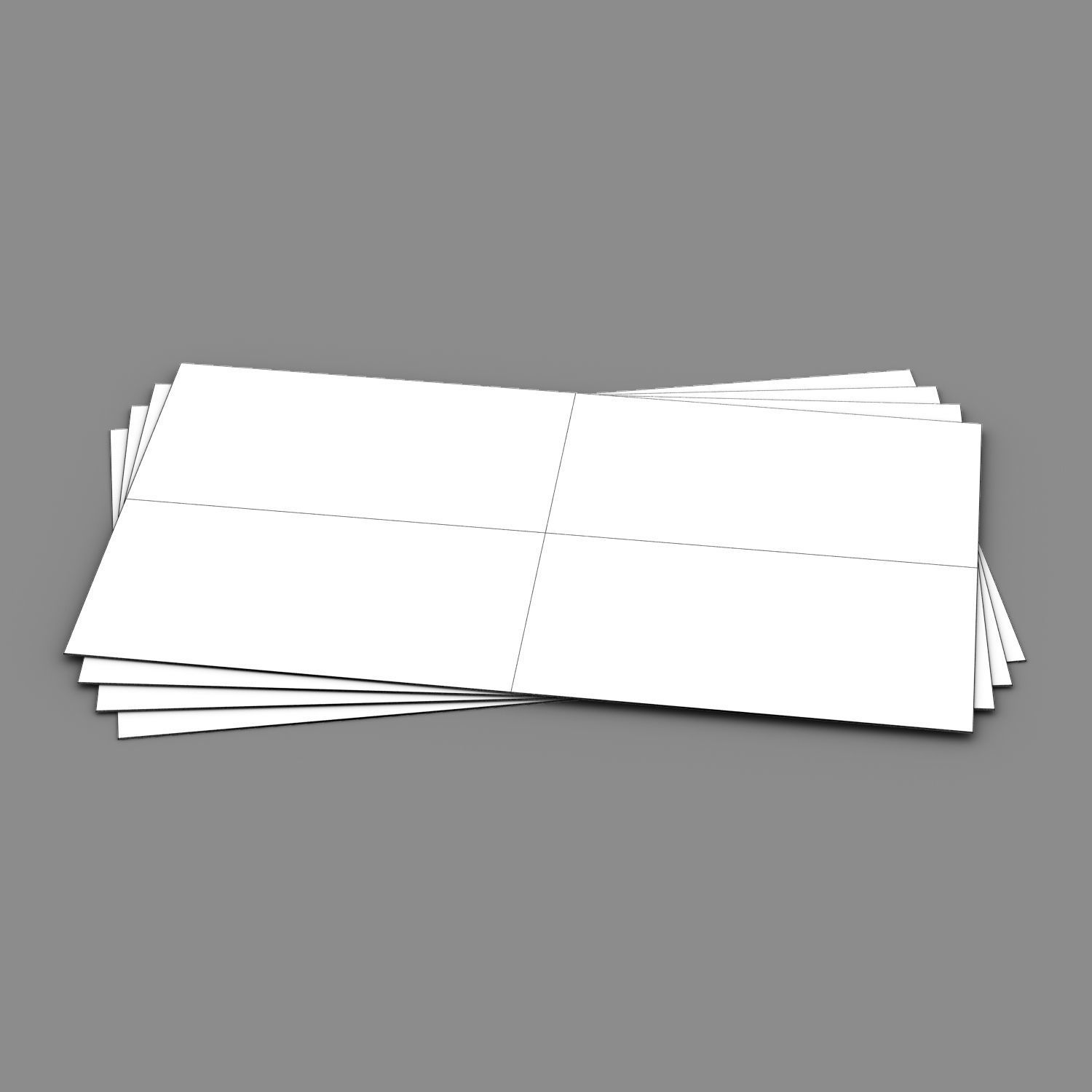 Business card layout on table 3D model_2