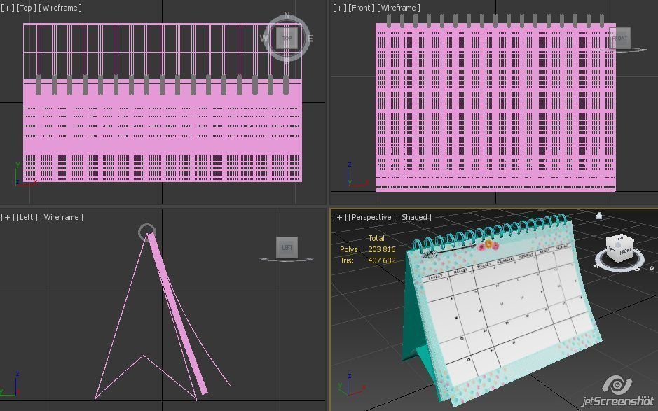 Desk calendar 3D model_3