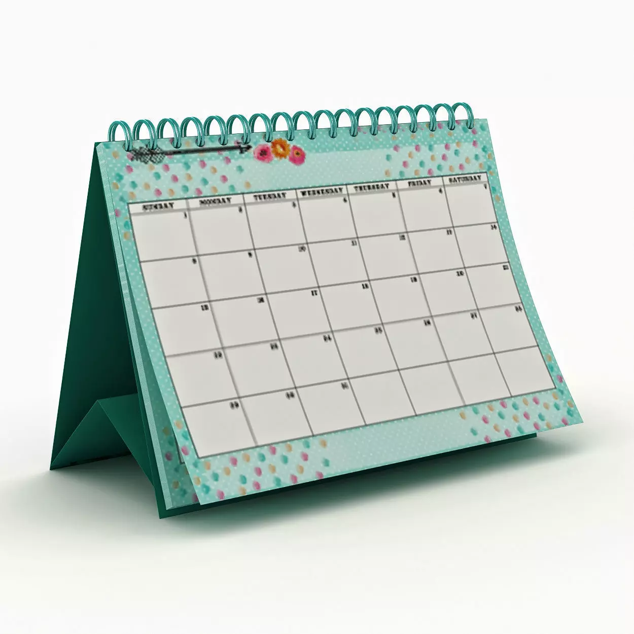 Desk calendar 3D model_0