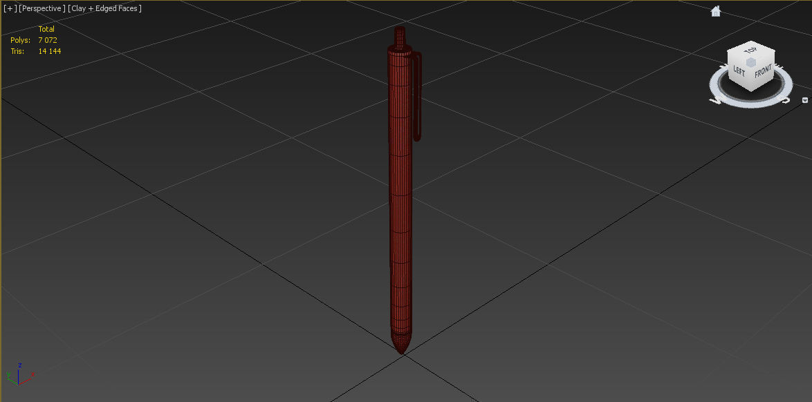 Pen model teal 3D model_6