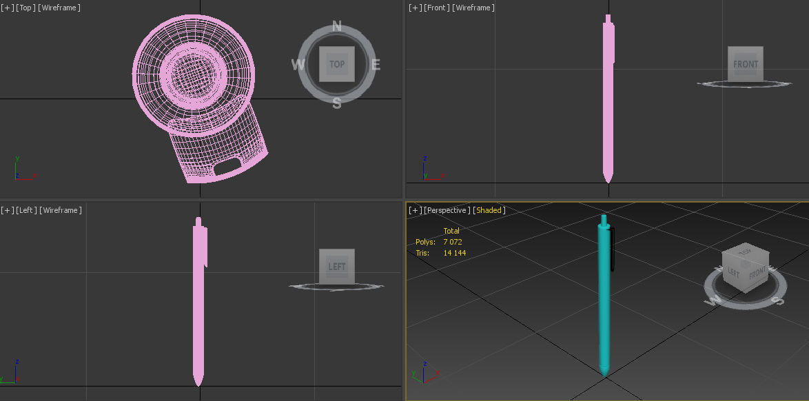 Pen model teal 3D model_3