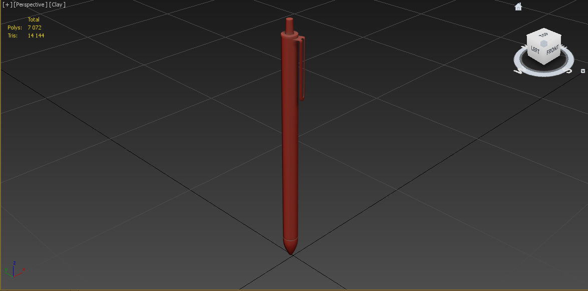 Pen model teal 3D model_5