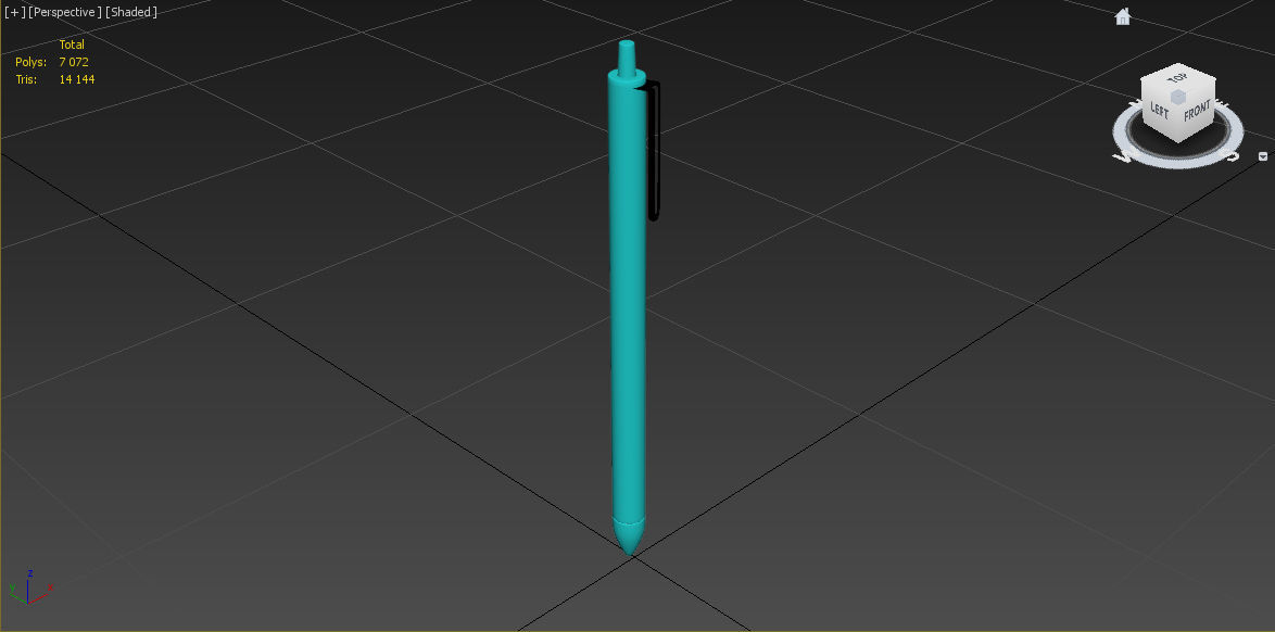 Pen model teal 3D model_4