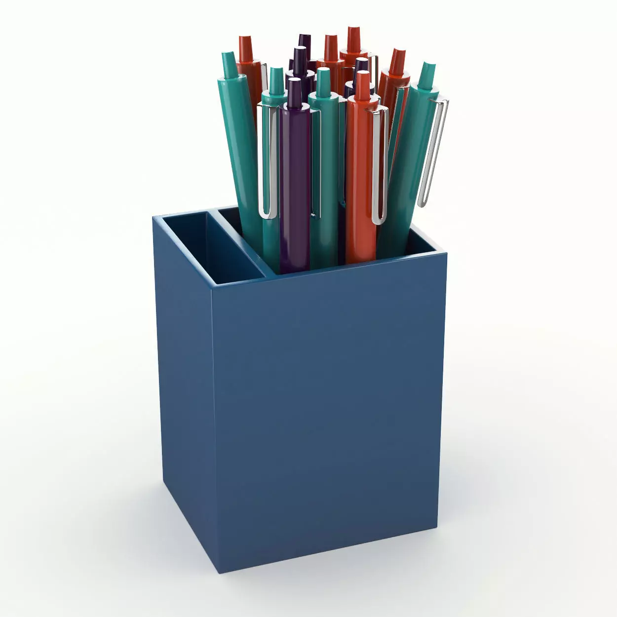 Pen cup with pens 3D model_0