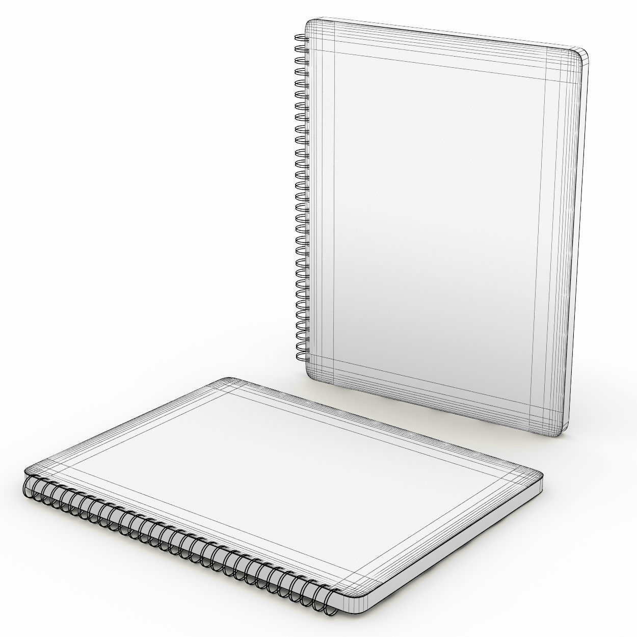 Dotted spiral notebook - closed 3D model_1