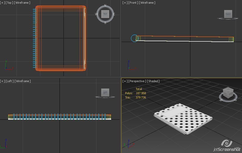 Dotted spiral notebook - closed 3D model_3