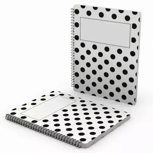 Dotted spiral notebook - closed 3D model
